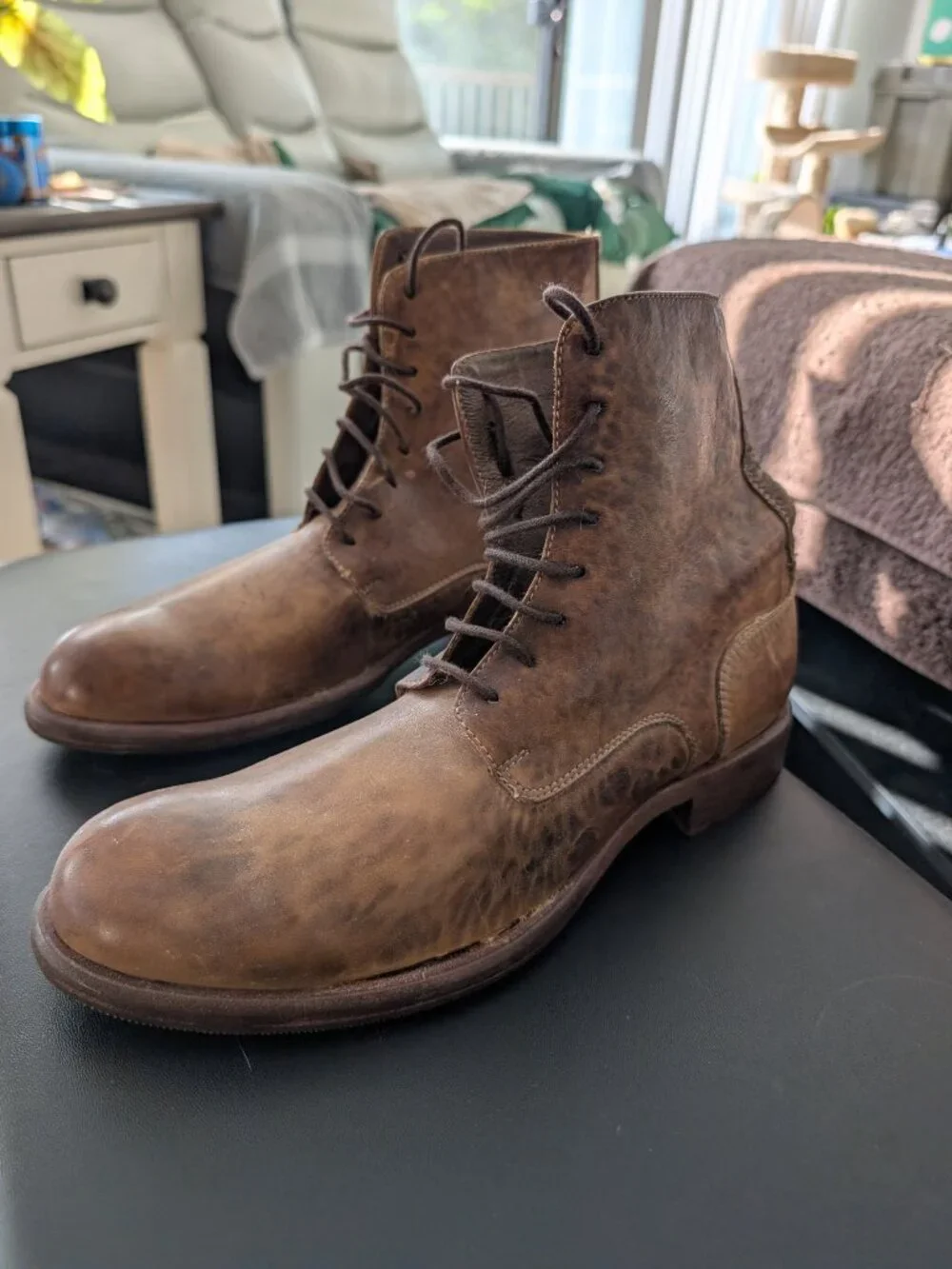 Italian leather high top shoes